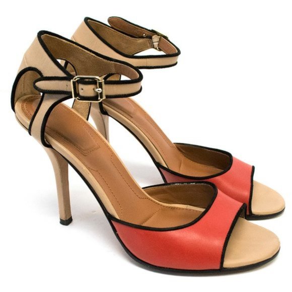 NWB GIVENCHY AUTHENTIC red and tan Leather Sandals womens size 6 - Picture 3 of 10